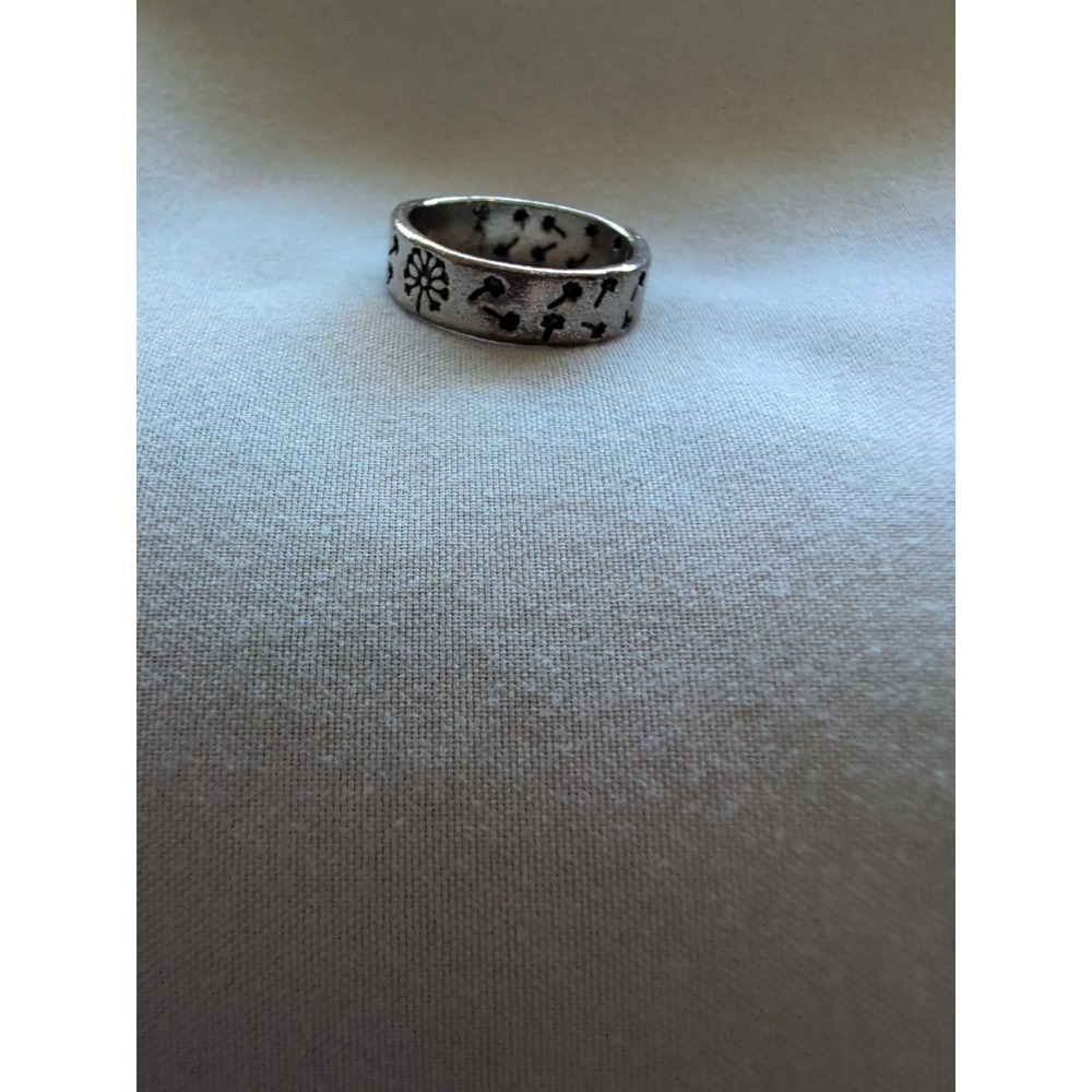 925 Sterling Silver Dandelion Wish Ring Size 6.5